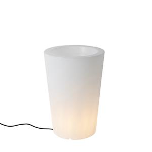 QAZQA Buiten vloerlamp wit 60 cm bloempot IP44 - Verano
