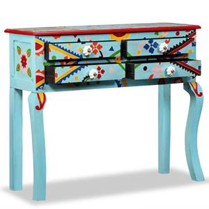 vidaXL Wandtafel handgeschilderd massief mangohout blauw
