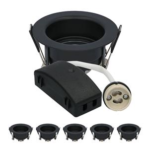 HOFTRONIC™ Set van 6 Rio LED inbouwspots - Verzonken armatuur - GU10 fitting - IP65 waterdicht - LED inbouwspot badkamer en buiten - Zwart