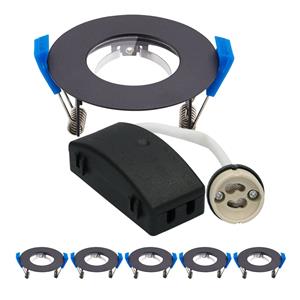 HOFTRONIC™ Set van 6 Pisa LED inbouwspots - Spot armatuur - GU10 fitting - IP65 waterdicht - LED inbouwspot badkamer en buiten - Zwart
