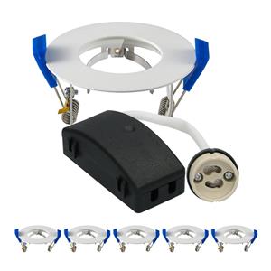 HOFTRONIC™ Set van 6 Pisa LED inbouwspots - Spot armatuur - GU10 fitting - IP65 waterdicht - LED inbouwspot badkamer en buiten - Wit