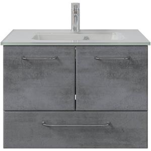 Saphir Badkamerserie Quickset 945 Glas-Waschtisch mit Unterschrank, 74 cm breit, Waschplatz (1 stuk)