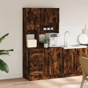 vidaXL Keukenkast 95x50x180 cm bewerkt hout gerookt eikenkleurig