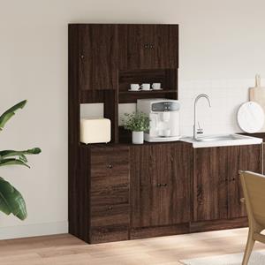 vidaXL Keukenkast 95x50x180 cm bewerkt hout bruin eikenkleurig