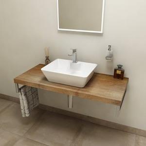 Sapho Avice wastafelblad 80x50cm oud hout