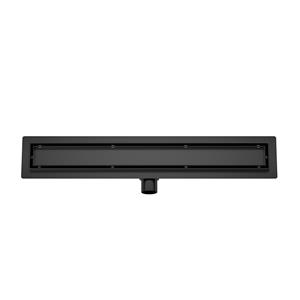 Mueller Black douchegoot met tegelrooster en flens 80x7cm mat zwart