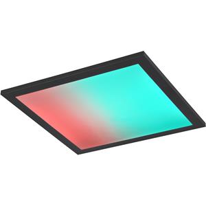 BES LED LED Plafondlamp - Plafondverlichting - Trion Atex - 13W - RGBW - Dimbaar - Aanpasbare Kleur - Afstandsbediening - Nachtlamp - Mat Zwart - Metaal