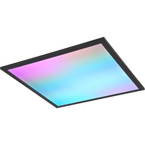 BES LED LED Plafondlamp - Plafondverlichting - Trion Atex - 18W - RGBW - Dimbaar - Aanpasbare Kleur - Afstandsbediening - Nachtlamp - Mat Zwart - Metaal