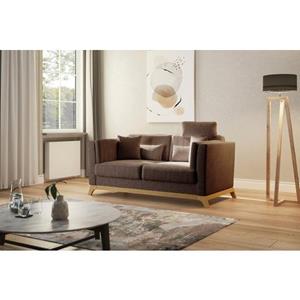 Home affaire 2,5-zitsbank Viva optioneel met houten frame van eikenhout