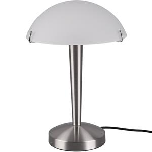 BES LED LED Tafellamp - Trion Dara - E14 Fitting - 1 lichtpunt - Mat Nikkel - Metaal - Wit Glas