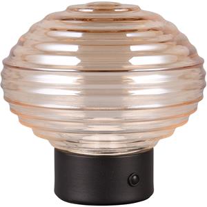 BES LED LED Tafellamp - Trion Rali - 1.5W - Warm Wit 3000K - Oplaadbare batterijen - Ovaal - Mat Zwart - Metaal