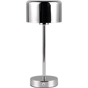 BES LED LED Tafellamp - Trion Feli - 1.5W - Warm Wit 3000K - Oplaadbare batterijen - Chroom - Metaal