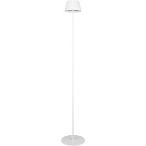BES LED LED Vloerlamp - Trion Uraz - 1.5W - Warm Wit 3000K - Spatwaterdicht IP44 - USB Oplaadbaar - Rond - Mat Wit - Metaal