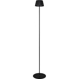 BES LED LED Vloerlamp - Trion Uraz - 1.5W - Warm Wit 3000K - Spatwaterdicht IP44 - USB Oplaadbaar - Rond - Mat Zwart - Metaal