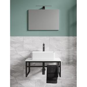 VCM 3-tlg. Waschplatz Waschtisch Badmöbel Set Waschbecken Holz Metall Industrial Style Bitila 60 V1