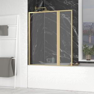 Aurlane Badwand Met Draaibaar Paneel 70+30x130cm - Geborsteld Goudkleurige Afwerking - Golden Edge