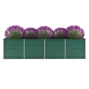 VidaXL Plantenbak verhoogd 320x80x77 cm gegalvaniseerd staal groen
