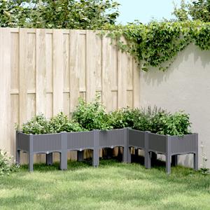 VidaXL Plantenbak met poten 160x120x42 cm polypropeen grijs