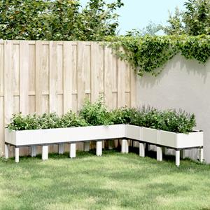 VidaXL Plantenbak met poten 200x160x42 cm polypropeen wit