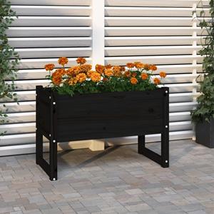VidaXL Plantenbak 78x40x52 cm massief grenenhout zwart