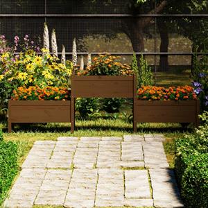 VidaXL Plantenbak 245,5x44x75 cm massief grenenhout honingbruin