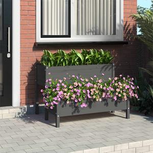 VidaXL Plantenbak 110x84x75 cm massief grenenhout grijs