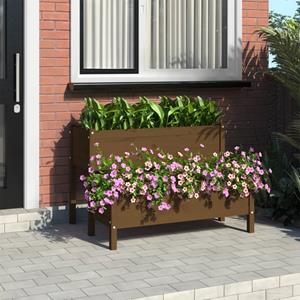 VidaXL Plantenbak 110x84x75 cm massief grenenhout honingbruin