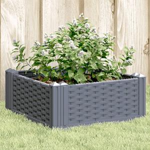 VidaXL Plantenbak met pinnen 42,5x42,5x28,5 cm polypropeen grijs