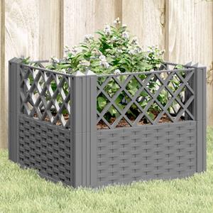 VidaXL Plantenbak met pinnen 43,5x43,5x43,5 cm polypropeen lichtgrijs