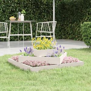 VidaXL Plantenbak 83x83x27 cm massief grenenhout wit