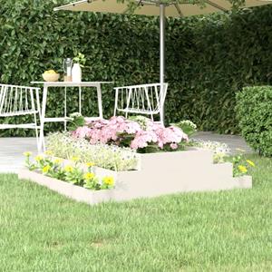 VidaXL Plantenbak 110x110x27 cm massief grenenhout wit