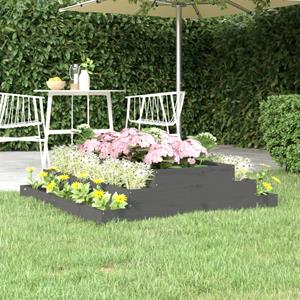 VidaXL Plantenbak 110x110x27 cm massief grenenhout grijs