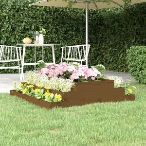VidaXL Plantenbak 110x110x27 cm massief grenenhout honingbruin