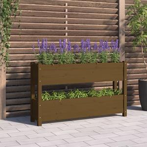 VidaXL Plantenbak 112x25x66 cm massief grenenhout honingbruin