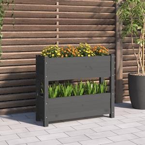 VidaXL Plantenbak 77x25x66 cm massief grenenhout grijs