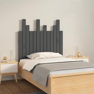 VidaXL Hoofdbord wandmontage 82,5x3x80 cm massief grenenhout grijs