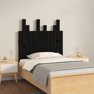 VidaXL Hoofdbord wandmontage 82,5x3x80 cm massief grenenhout zwart