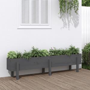 VidaXL Plantenbak verhoogd 160x30x38 cm massief grenenhout grijs
