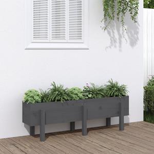 VidaXL Plantenbak verhoogd 121x30x38 cm massief grenenhout grijs