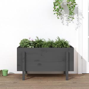 VidaXL Plantenbak verhoogd 101x50x57 cm massief grenenhout grijs