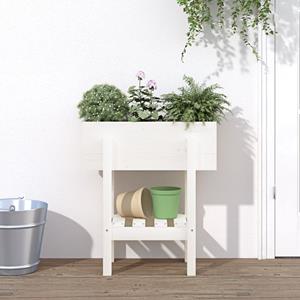 VidaXL Plantenbak 62x30x69 cm massief grenenhout wit