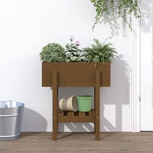 VidaXL Plantenbak 62x30x69 cm massief grenenhout honingbruin