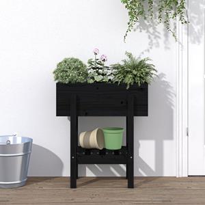 VidaXL Plantenbak 62x30x69 cm massief grenenhout zwart