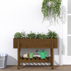 VidaXL Plantenbak verhoogd 101x30x69 cm massief grenenhout honingbruin