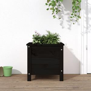 VidaXL Plantenbak 40x40x39 cm massief grenenhout zwart