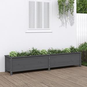 VidaXL Plantenbak verhoogd 199,5x40x39 cm massief grenenhout grijs
