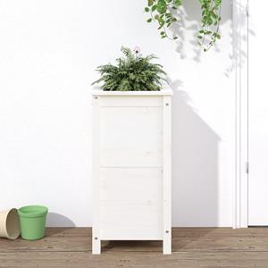 VidaXL Plantenbak 40x40x78 cm massief grenenhout wit