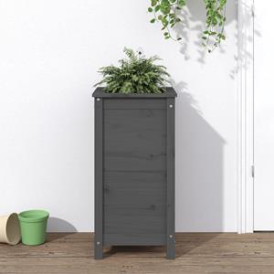 VidaXL Plantenbak 40x40x78 cm massief grenenhout grijs