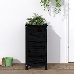 VidaXL Plantenbak 40x40x78 cm massief grenenhout zwart