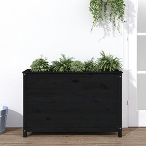 VidaXL Plantenbak verhoogd 119,5x40x78 cm massief grenenhout zwart